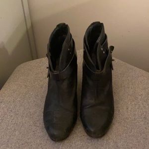 Rag & Bone Leather Harrow Black Boots